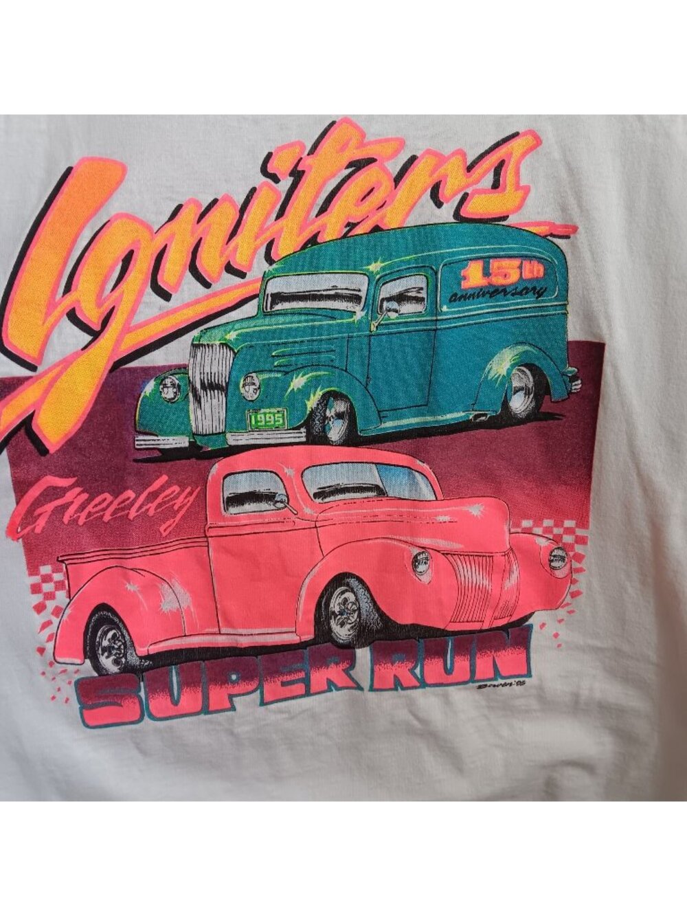 XL Vintage T-shirt Single Stitch Igniters Greeley Super 1995 Classic Hot Rod